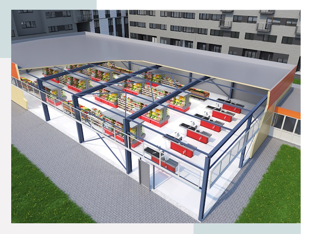 Строительство магазинов в Озёрск от 609 руб. за м²