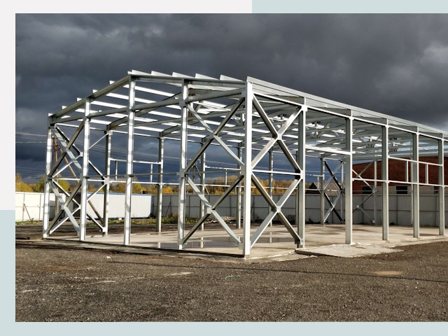 Двускатные ангары в Озёрск от 609 руб. за квадрат