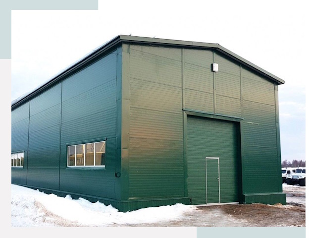 Двускатные ангары в Озёрске