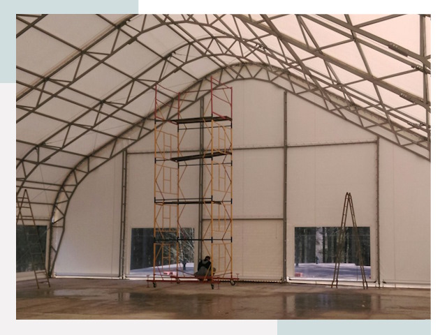 Шатровые ангары в Озёрске