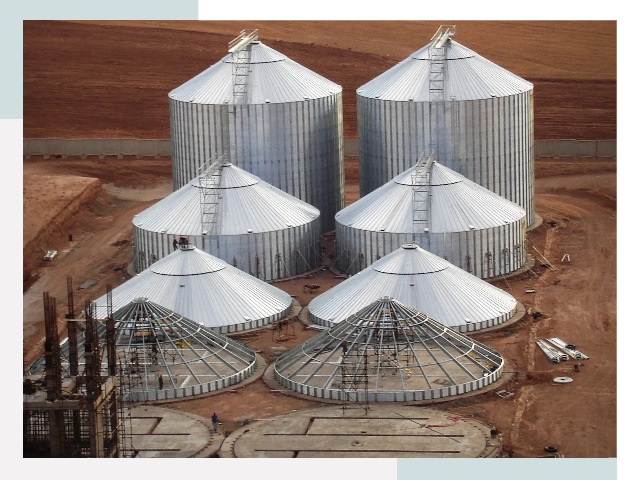 Строительство зерновых силосов в Озёрске