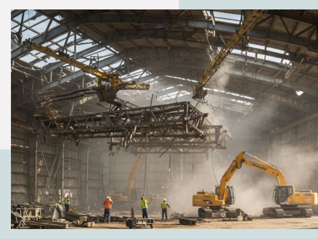 Демонтаж ангаров в Озёрске от 609 руб. за м²