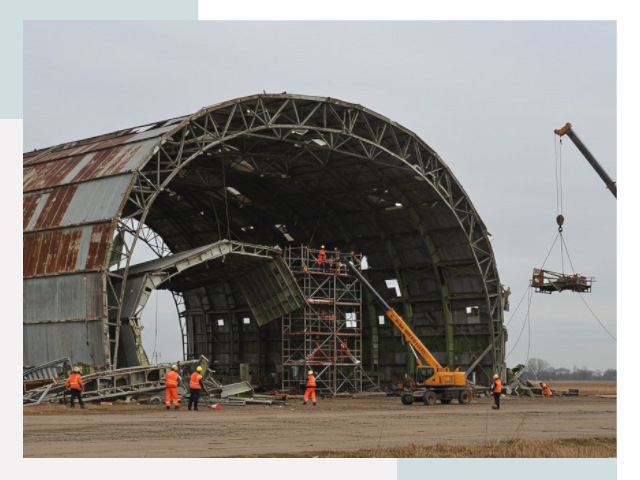 Демонтаж ангаров в Озёрске